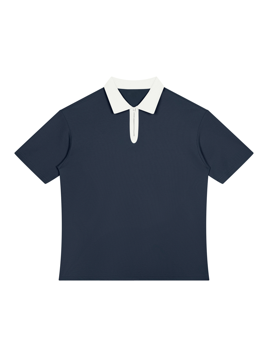 Unisex Color Block Quarter-Zip Polo Shirt - Main Image