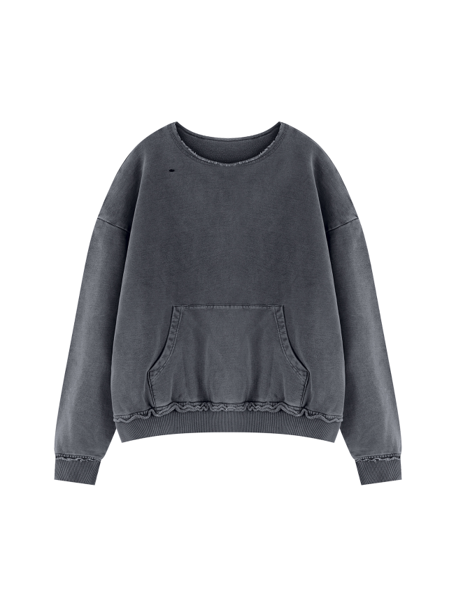 Unisex Raw Edge Crewneck Sweatshirt