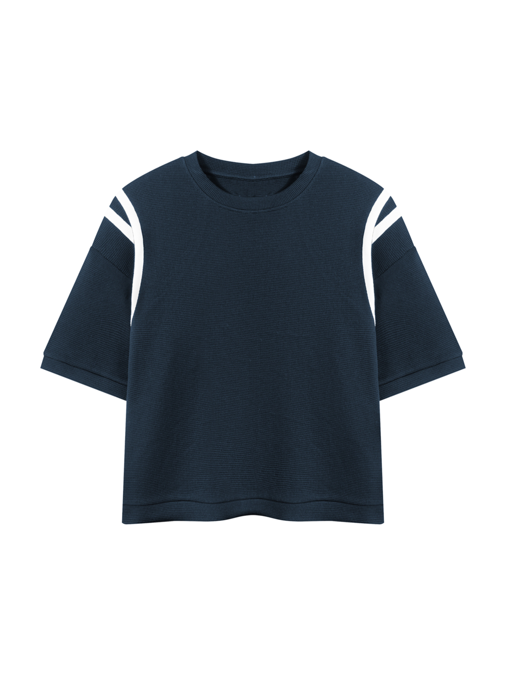 Unisex Color Block Waffle Boxy T-Shirt - Main Image