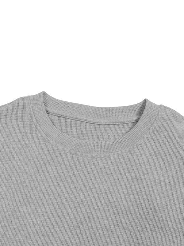 Unisex Color Block Waffle Boxy T-Shirt