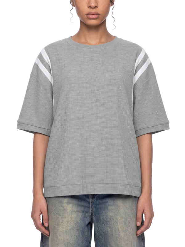 Unisex Color Block Waffle Boxy T-Shirt