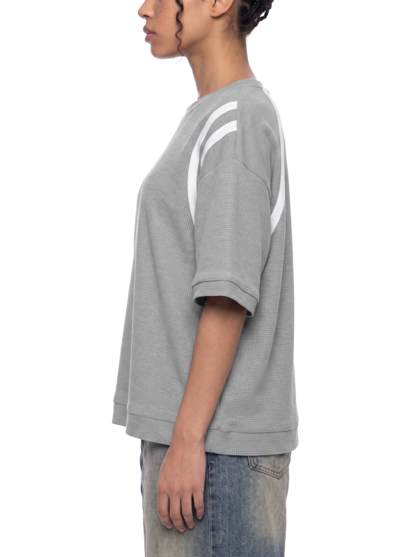 Unisex Color Block Waffle Boxy T-Shirt