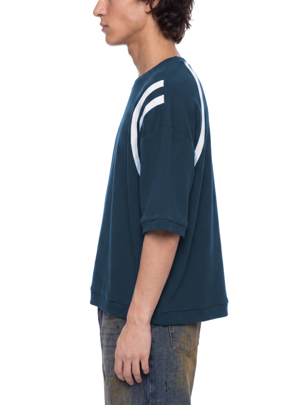 Unisex Color Block Waffle Boxy T-Shirt