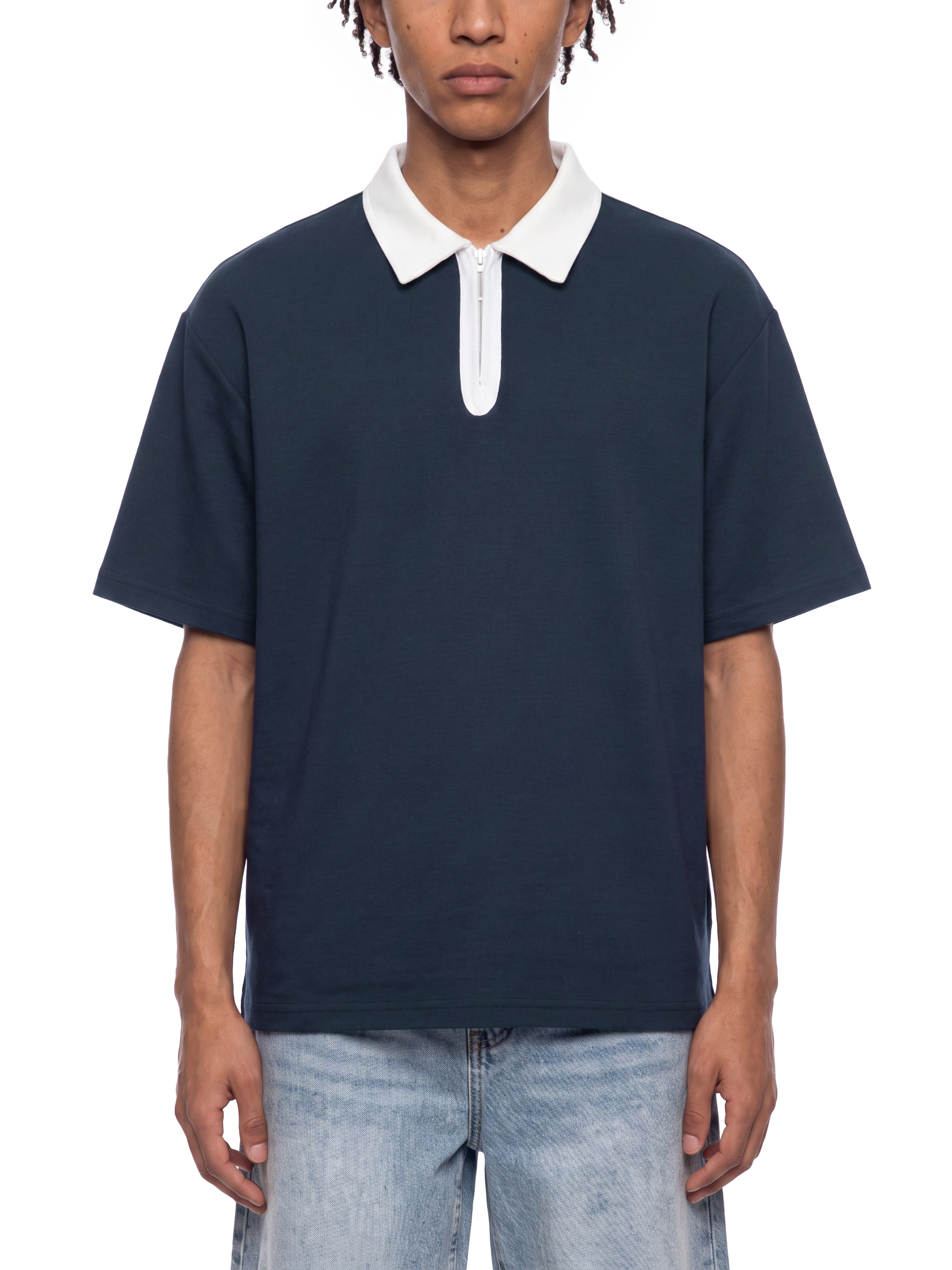 Unisex Color Block Quarter-Zip Polo Shirt #UT0253 | TAPSTITCH
