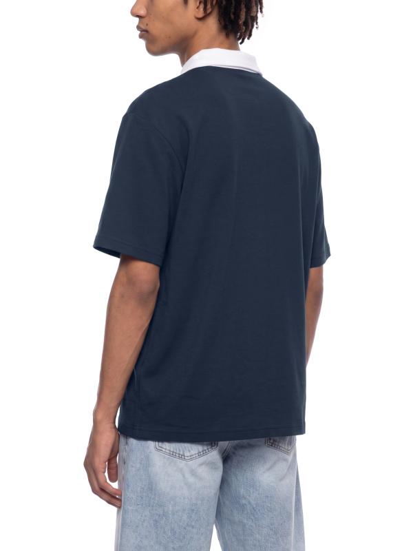 Unisex Color Block Quarter-Zip Polo Shirt