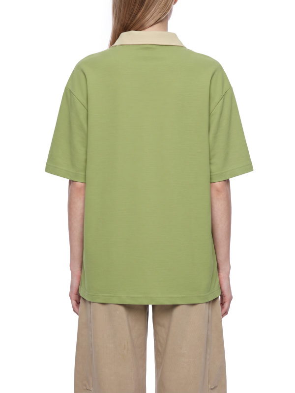 Unisex Color Block Quarter-Zip Polo Shirt