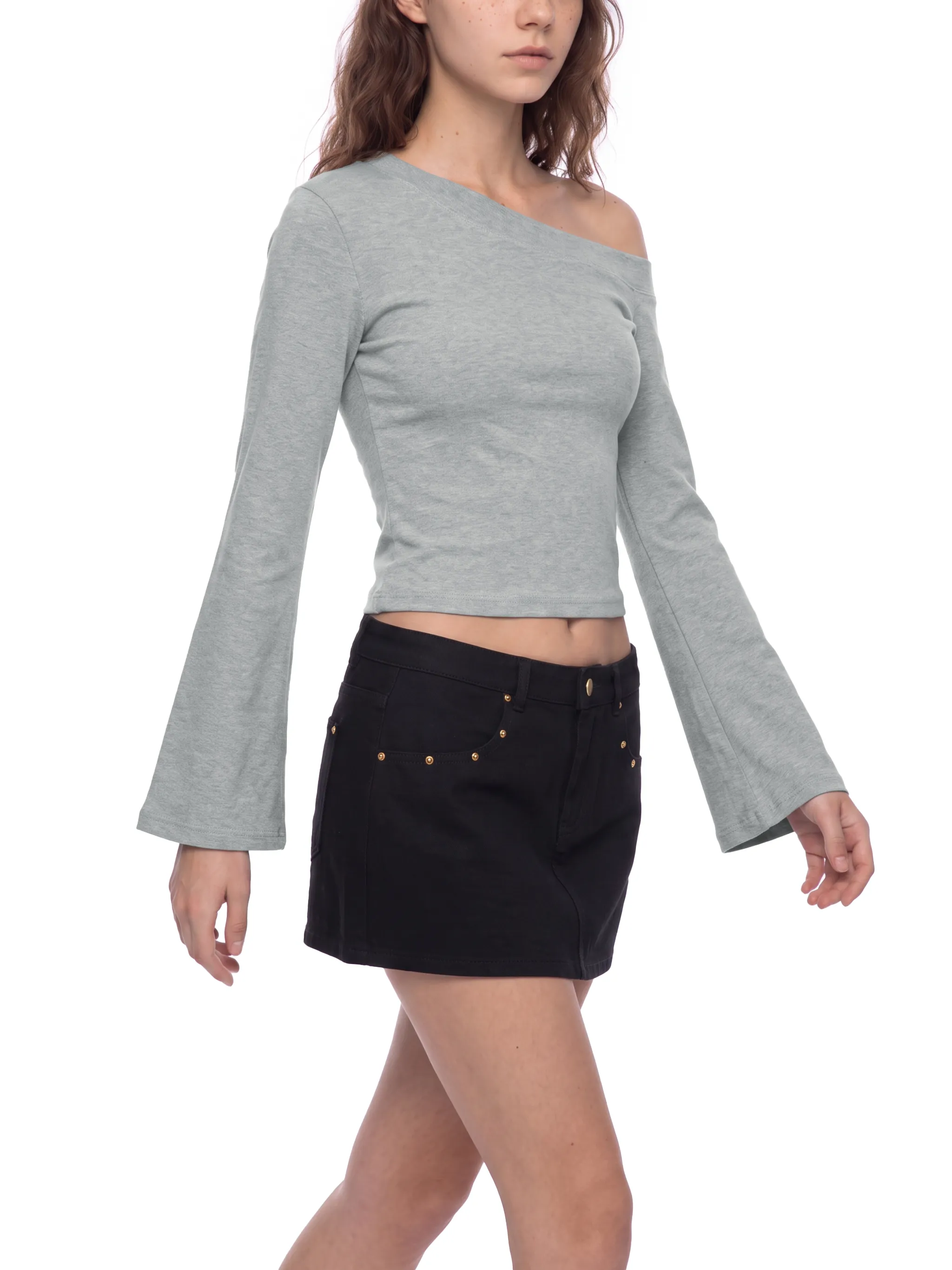 Women's Off-Shoulder Bell Sleeve T-Shirt