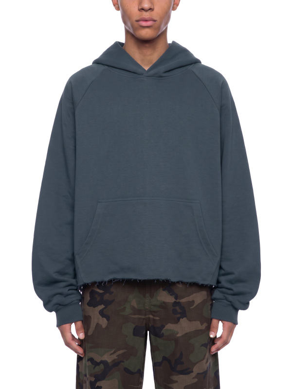 Unisex Vintage Wash Raw Edge Boxy Hoodie
