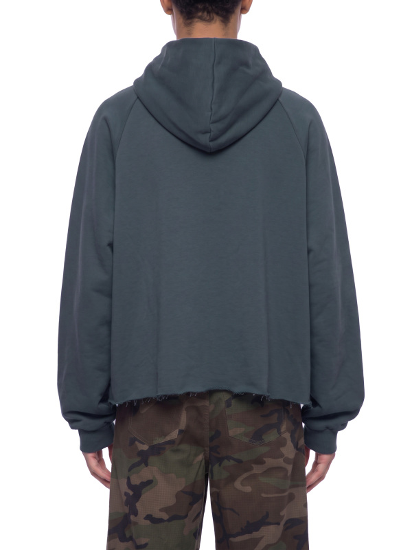 Unisex Vintage Wash Raw Edge Boxy Hoodie