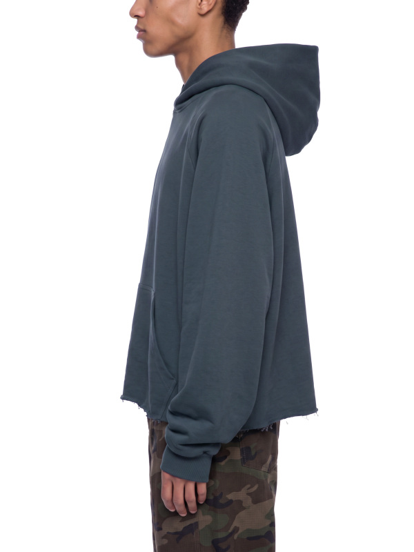 Unisex Vintage Wash Raw Edge Boxy Hoodie