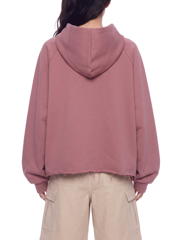 Unisex Vintage Wash Raw Edge Boxy Hoodie