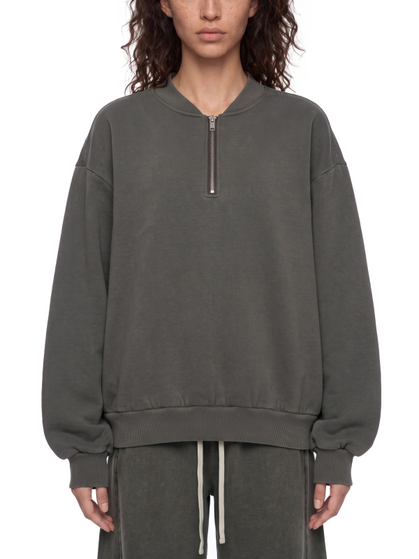 Unisex Vintage Wash Fleece Quarter Zip Sweatshirt