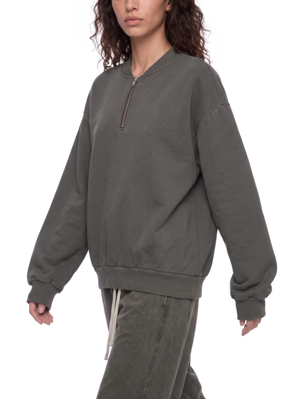 Unisex Vintage Wash Fleece Quarter Zip Sweatshirt