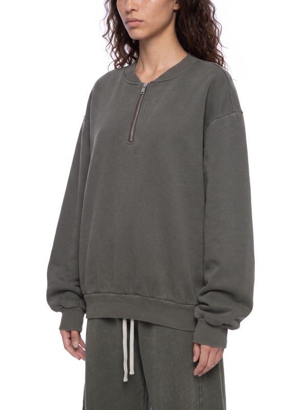 Unisex Vintage Wash Fleece Quarter Zip Sweatshirt