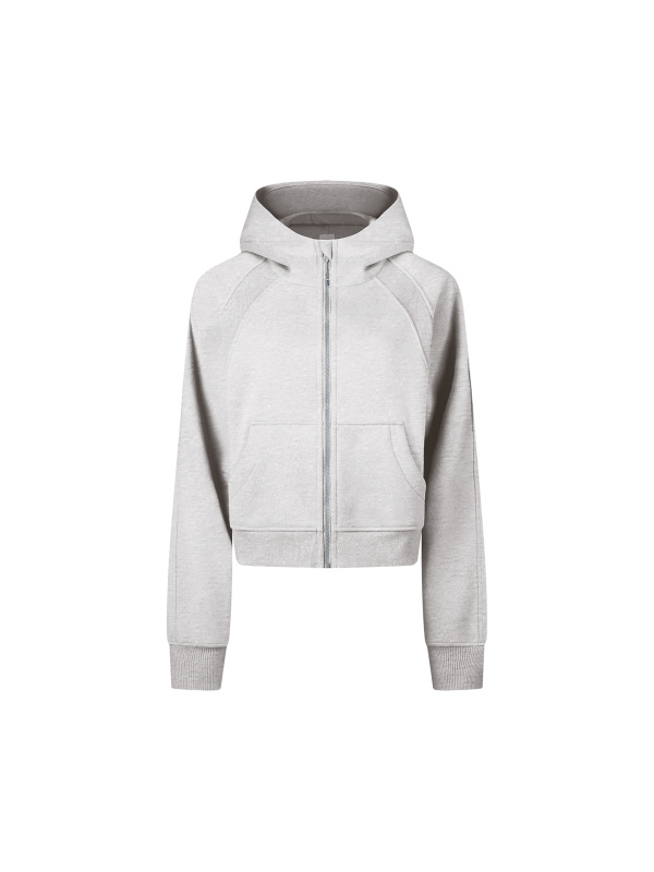 Cropped Zip-Through Hoodie