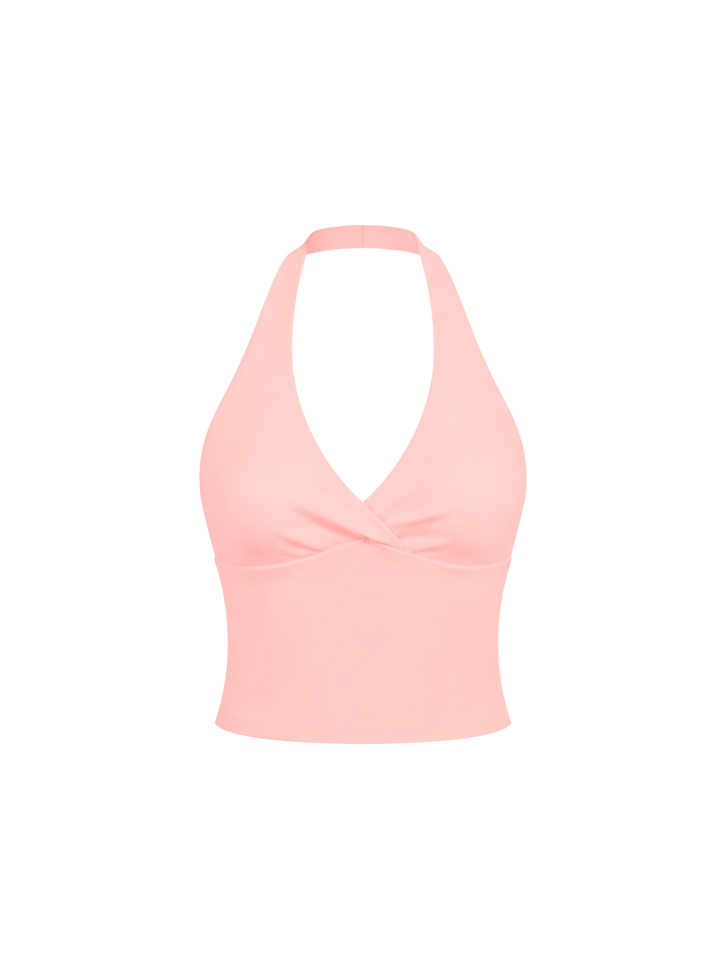 Women’s Ruched Halter Yoga Tank Top - Main Image