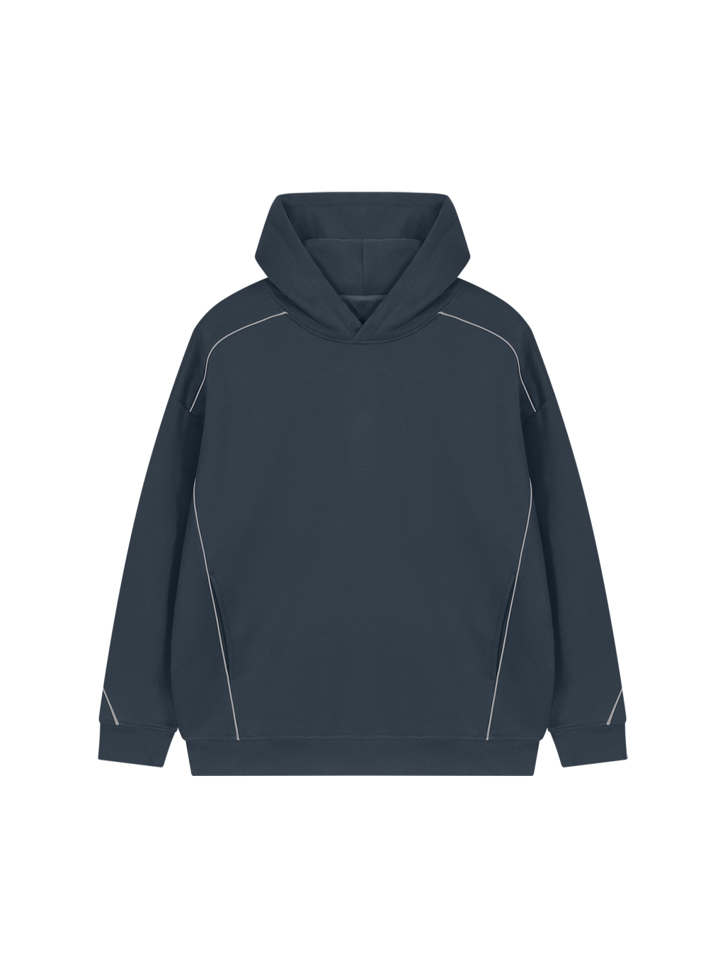 Unisex Oversized Piping Fleece Hoodie - Main Image