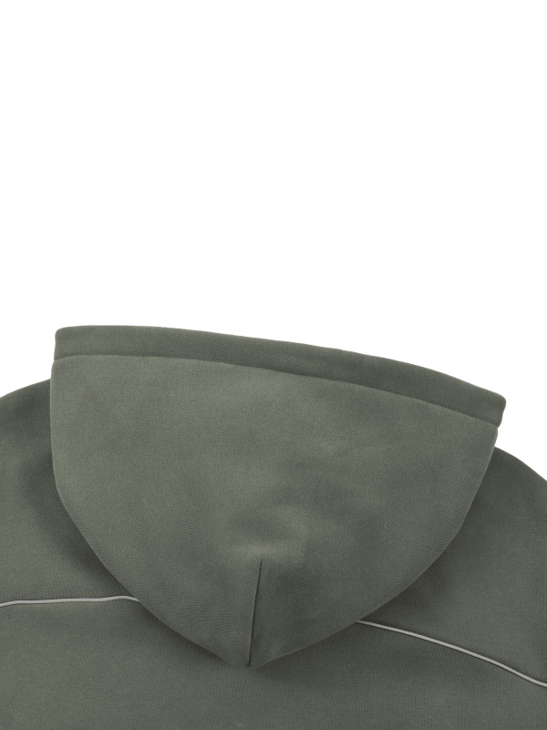 Unisex Oversized Piping Fleece Hoodie