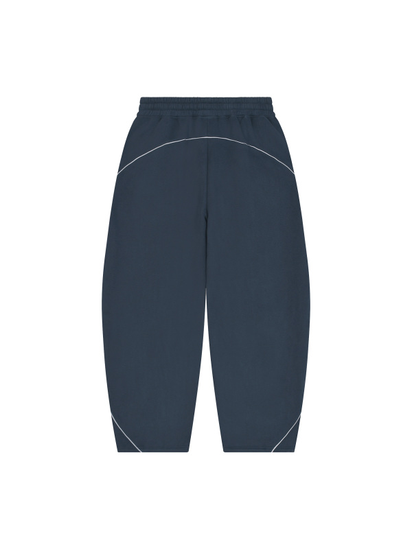 Unisex Piping Fleece Barrel Leg Sweatpants