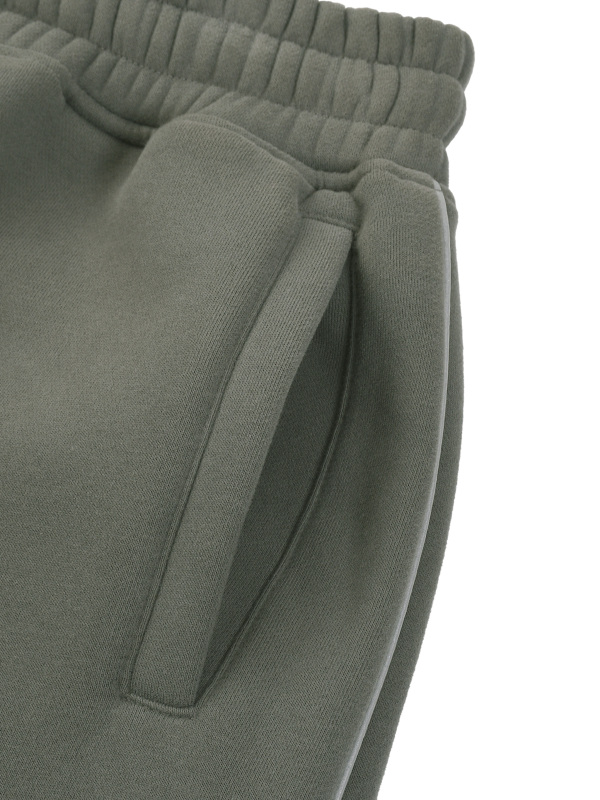 Unisex Piping Fleece Barrel Leg Sweatpants