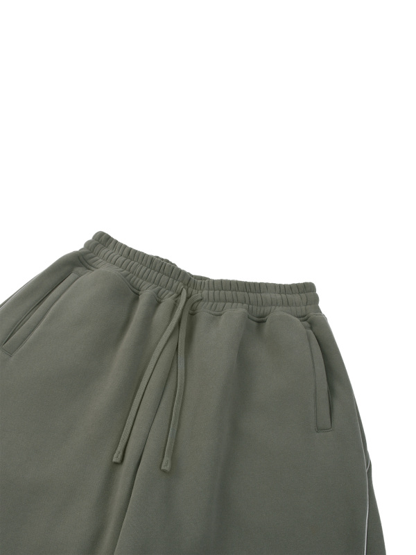 Unisex Piping Fleece Barrel Leg Sweatpants