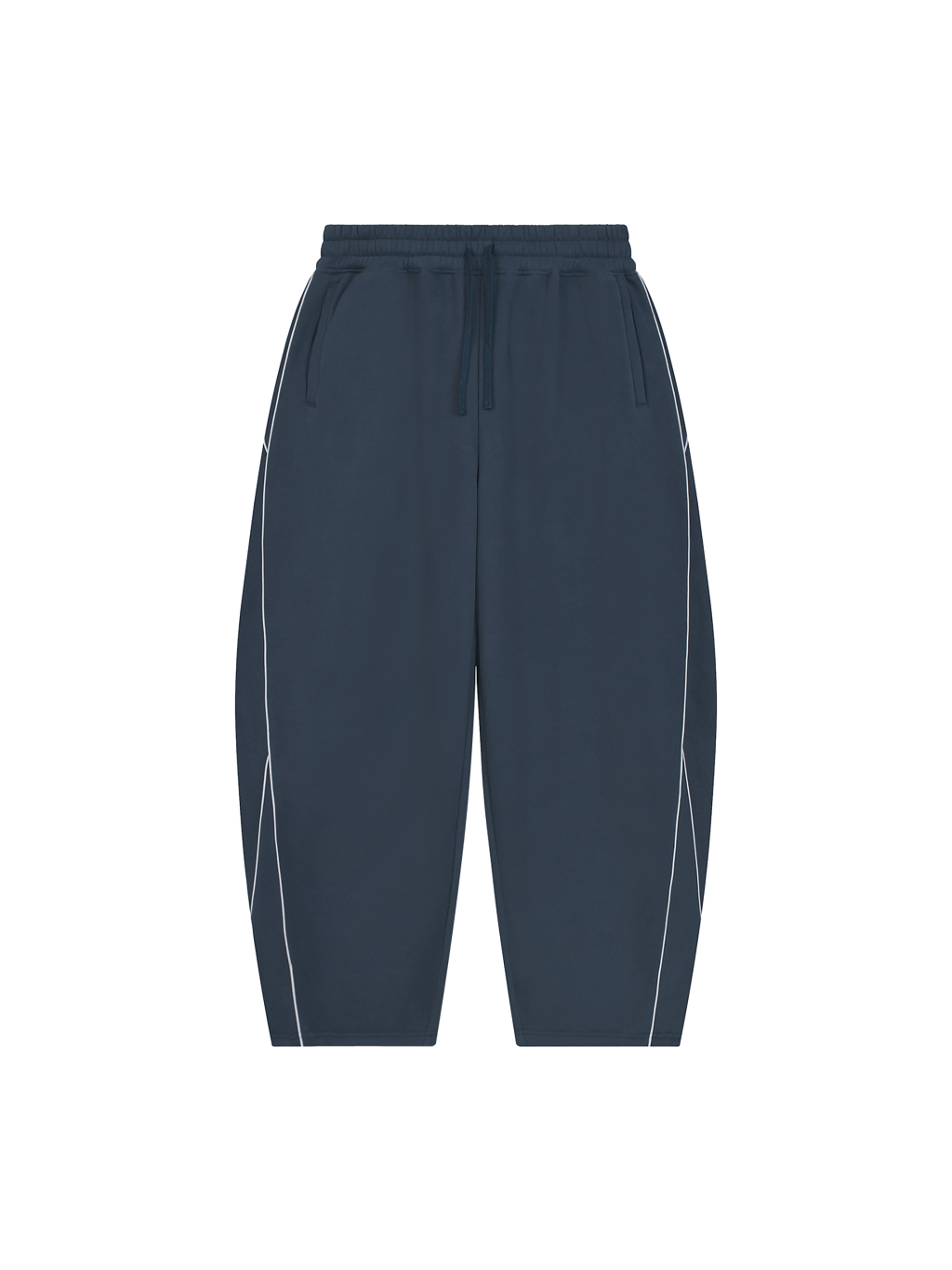 Unisex Piping Fleece Barrel Leg Sweatpants - Main Image