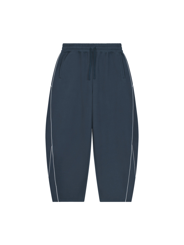 Unisex Piping Fleece Barrel Leg Sweatpants