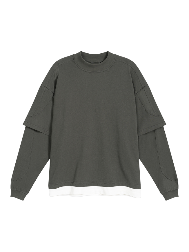 Unisex Paneled Layer Color Block T-Shirt