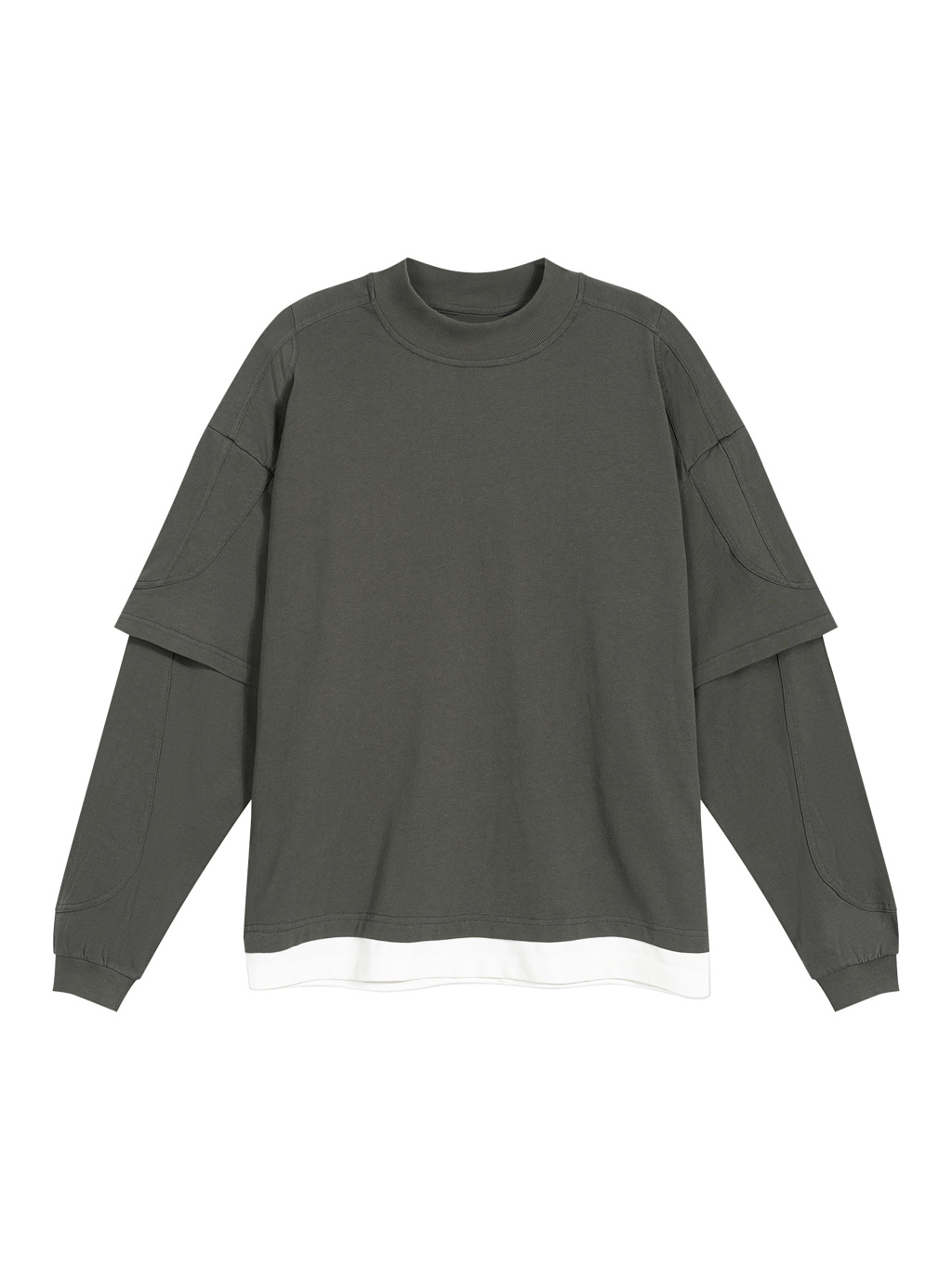 Unisex Paneled Layer Color Block T-Shirt - Main Image