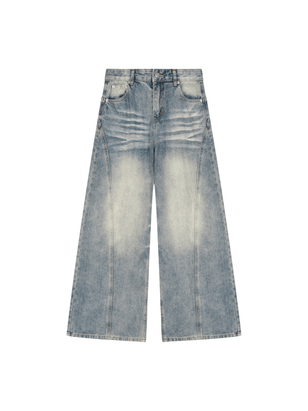 Women’s Vintage Wash Wide Leg Denim Jeans