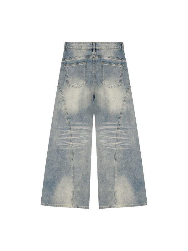 Women’s Vintage Wash Wide Leg Denim Jeans