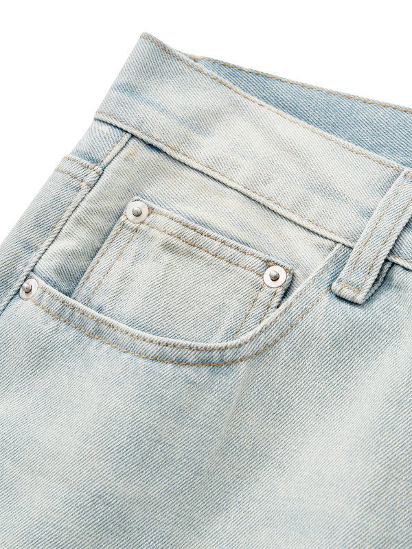 Men's Vintage Wash Wide Leg Denim Jeans