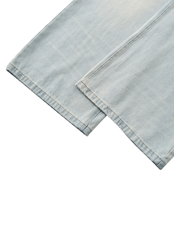 Men's Vintage Wash Wide Leg Denim Jeans