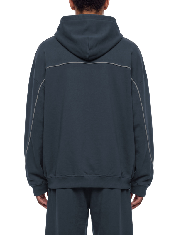 Unisex Oversized Piping Fleece Hoodie