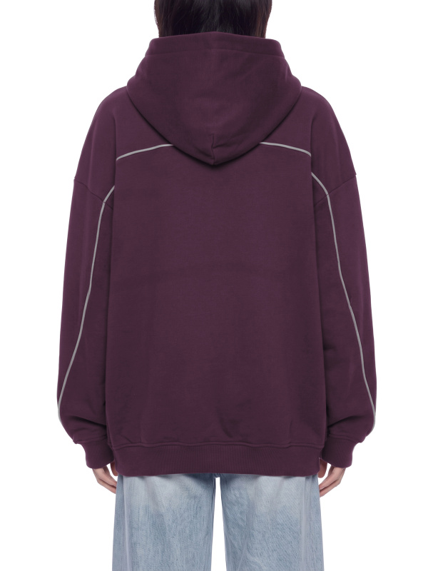 Unisex Oversized Piping Fleece Hoodie