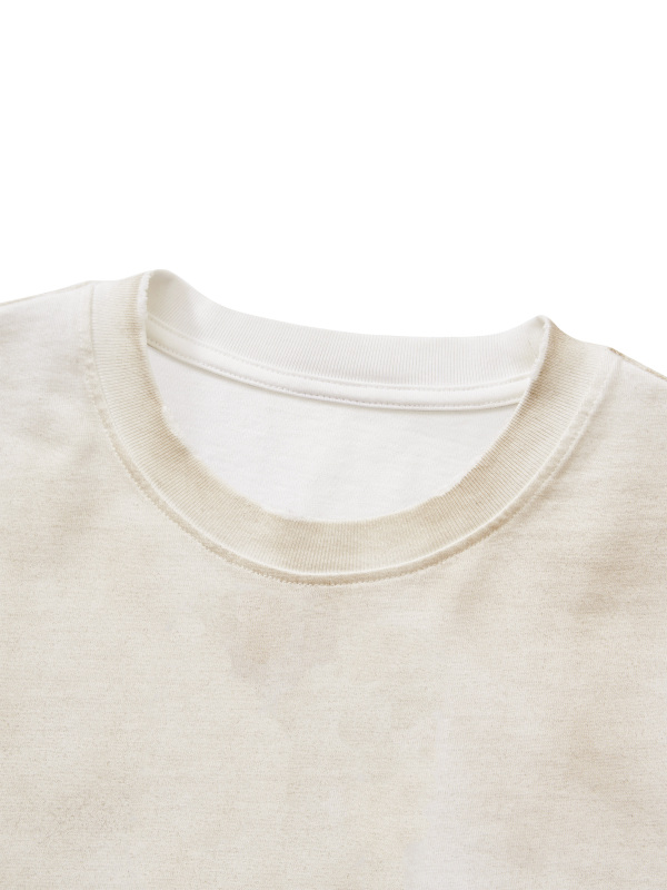 Unisex Vintage Wash Leopard Paneled Layer T-Shirt