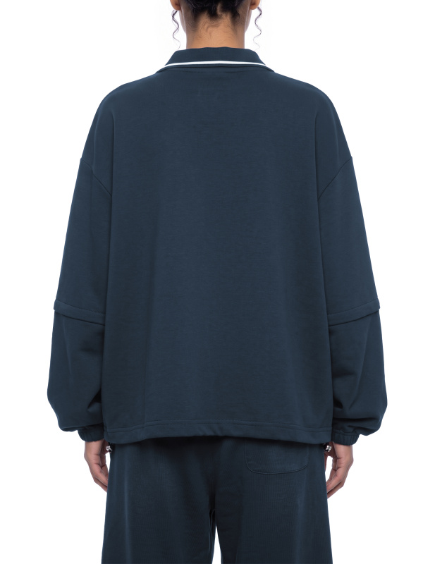 Unisex Boxy Collared Detachable Sweatshirt
