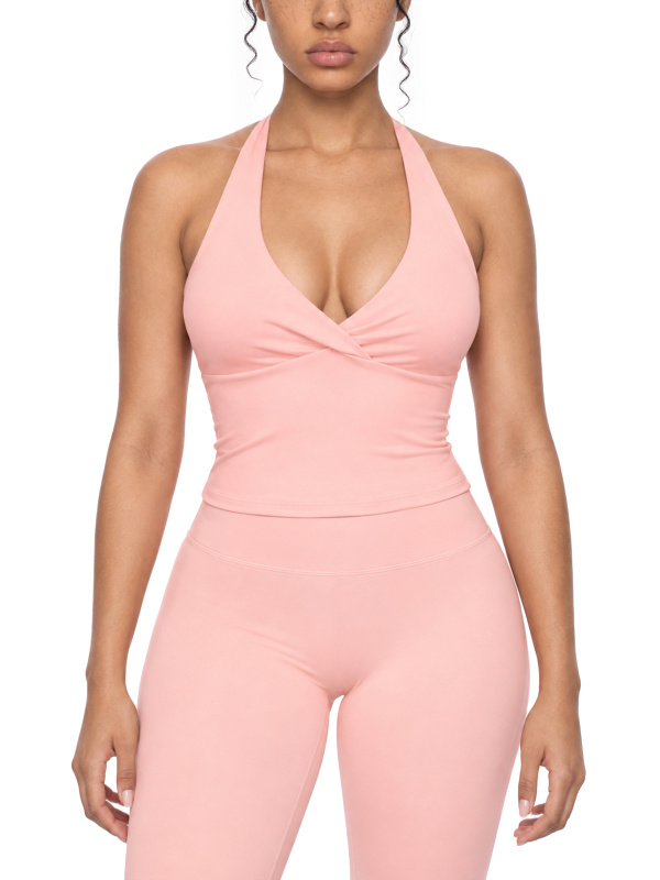 Women’s Ruched Halter Yoga Tank Top