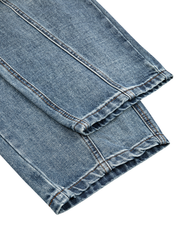 Unisex Vintage Wash Barrel Leg Denim Jeans