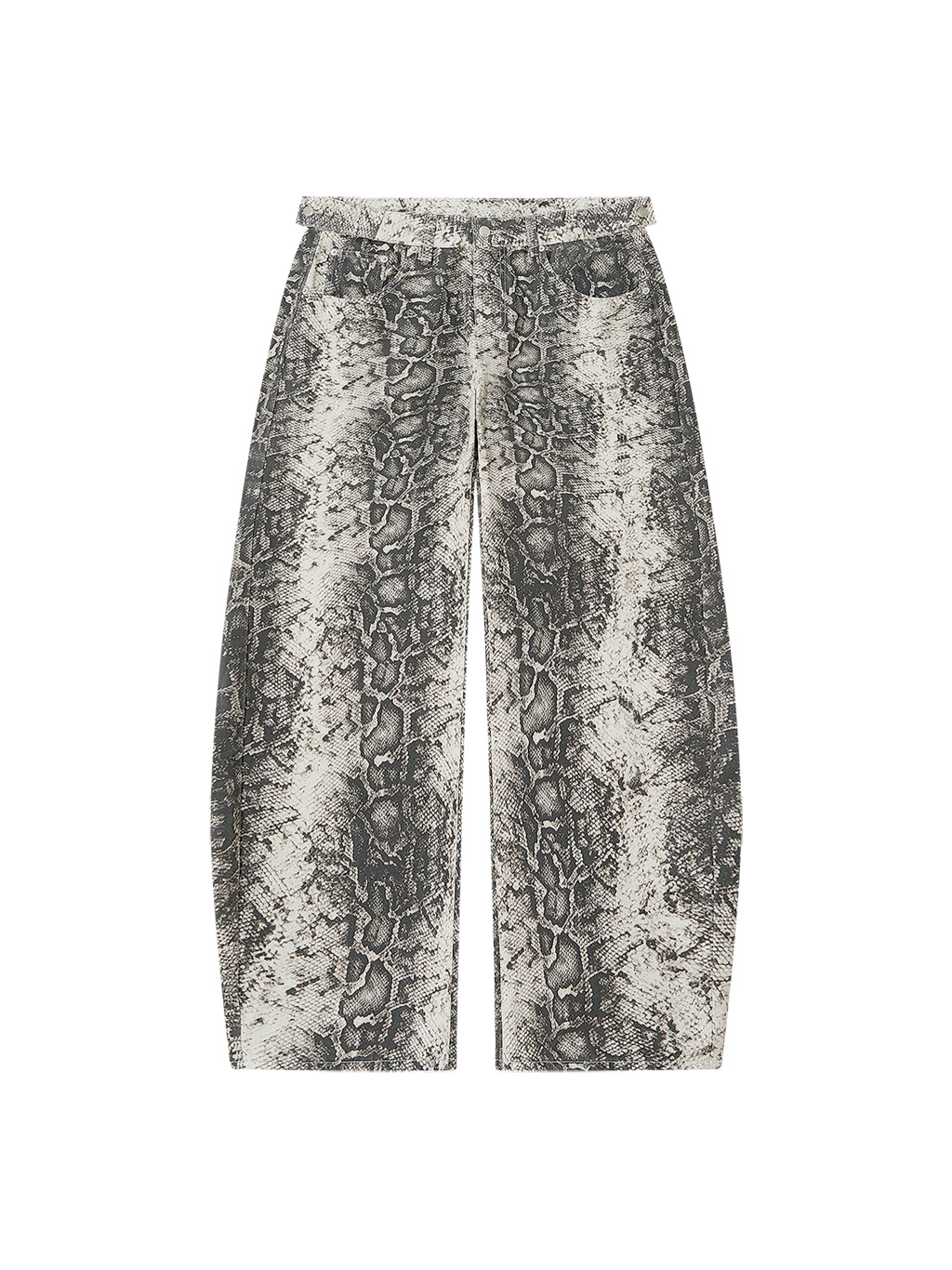 Men's Snake Print Barrel Leg Pants - Main Image