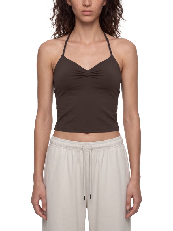 Women's Ruched Halter Yoga Tank Top