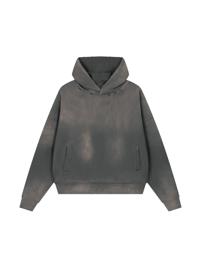 Unisex Sunfade Distressed Boxy Hoodie