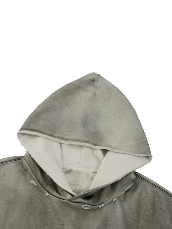 Unisex Sunfade Distressed Boxy Hoodie