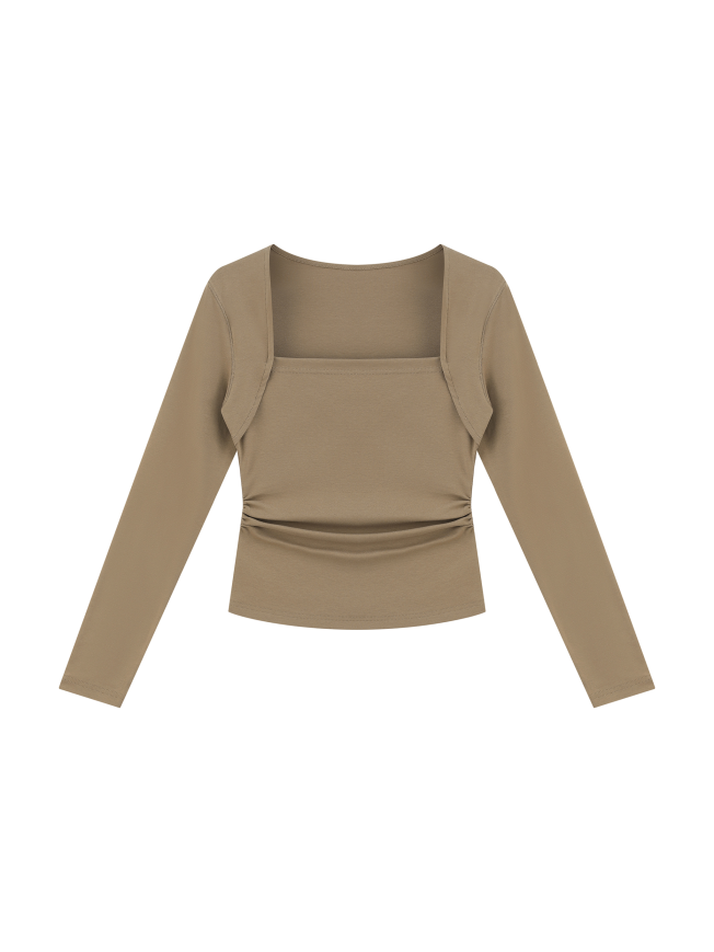 Women's Ruched Long Sleeve T-Shirt