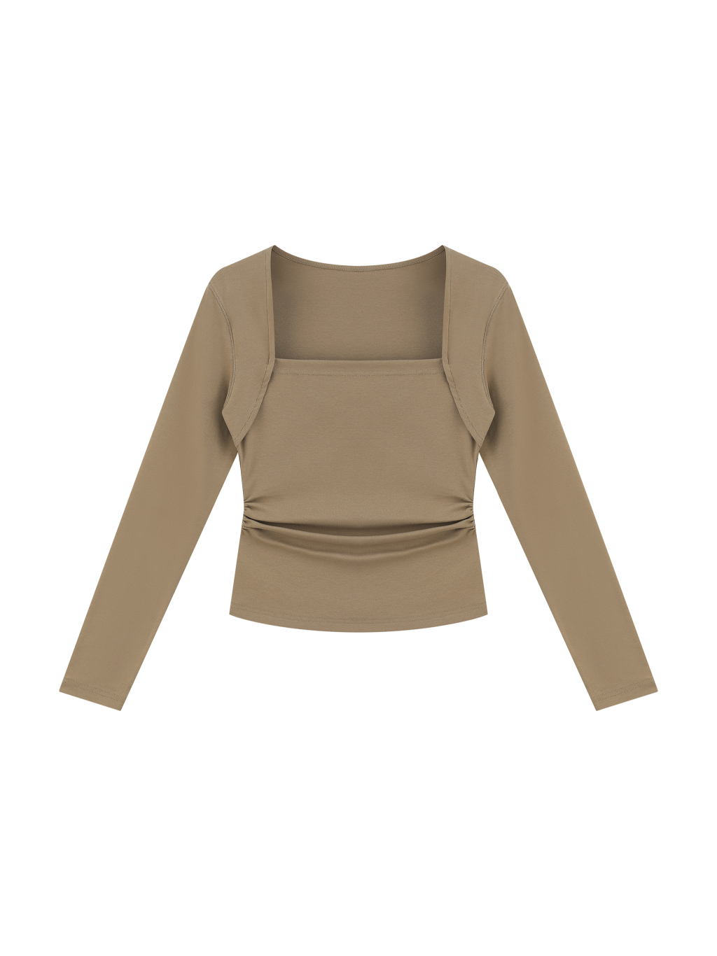 Women's Ruched Long Sleeve T-Shirt - Main Image