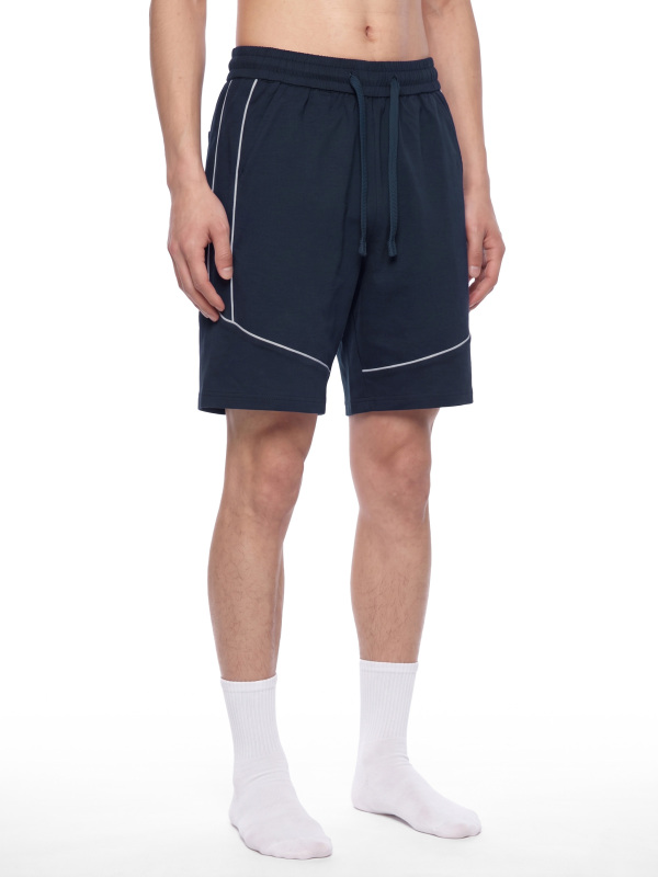 Unisex Piping Color Block Shorts