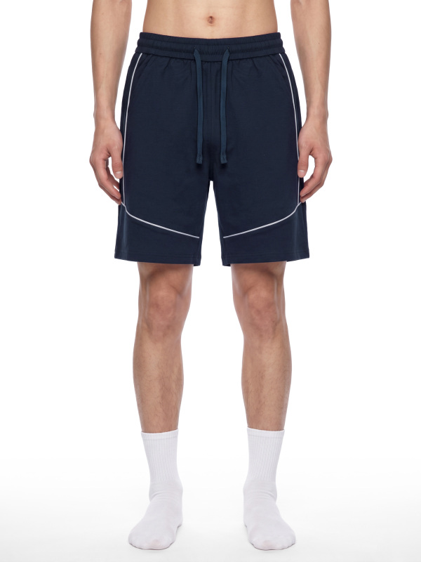 Unisex Piping Color Block Shorts