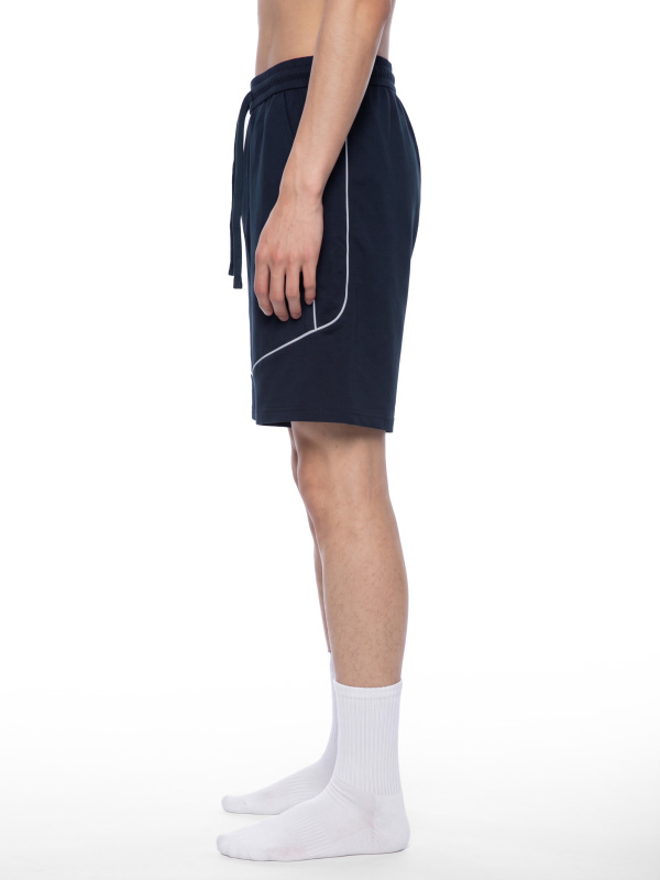 Unisex Piping Color Block Shorts