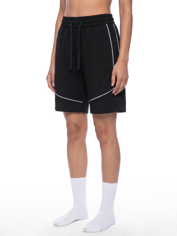 Unisex Piping Color Block Shorts