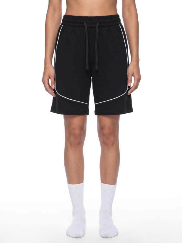 Unisex Piping Color Block Shorts